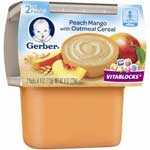 GERBER 2ND FOODS PEACH MANGO OATMEAL 2PK