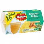 DEL MONTE PINEAPPLE TIDBITS CUPS 4PK