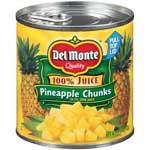 DEL MONTE PINEAPPLE CHUNKS IN JUICE