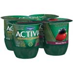 DANNON ACTIVIA LOW FAT MIXED BERRY 4PK