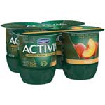DANNON ACTIVIA  LOW FAT PEACH 4PK