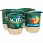 DANNON ACTIVIA NON FAT PEACH 4PK