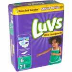 LUVS JUMBO ULTRA DIAPERS SIZE 6