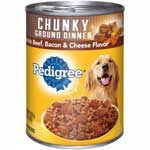 PEDIGREE MEATY GROUND BEEF/BACON/CHEESE