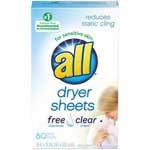 ALL FREE CLEAR DRYER SHEETS