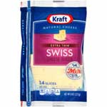 KRAFT CHEESE SLICES EXTRA THIN SWISS