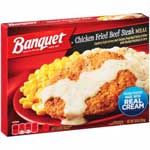 BANQUET CHICKEN FRIED BEEF STEAK MEAL