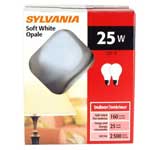 SYLVANIA LIGHT BULB  25A/W/RP 120V A19